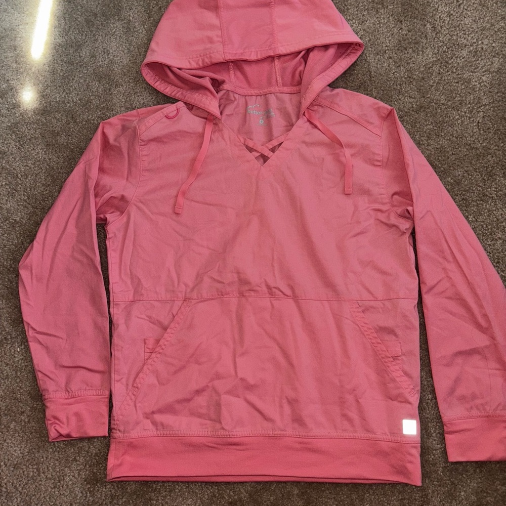 Pink Buttersoft nursing scrubs hoodie